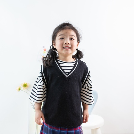 Весенне-осенний новый чистый цвет в британском стиле детский жилет из хлопка в западном стиле универсальный