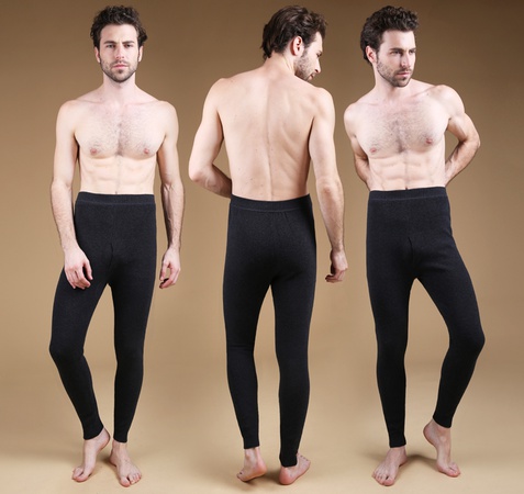 Осенние и зимние мужские толстые шерстяные брюки, женские теплые кашемировые брюки с высокой талией, нижние брюки из чистой шерсти