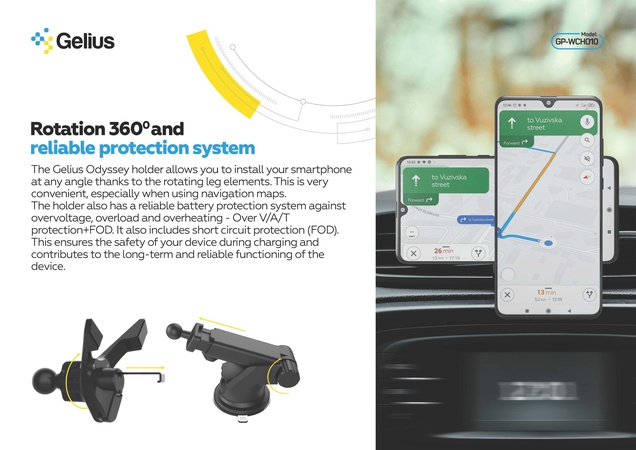 Araç Tutucu Gelius GP-WCH010 Odyssey Kablosuz Şarj 15W (İnanılmaz Seri)