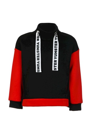 Свитшот черно-красный с тесьмой Yumster YC.02.09.001