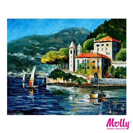 Painting by numbers Afremov. Lake Como. Italy