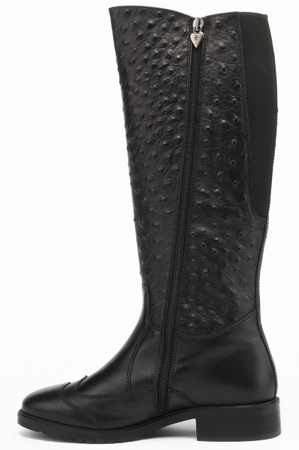 黑色皮毛靴子S204