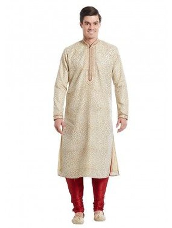 Hazır Krem Dijital Baskı Kurta Pijama