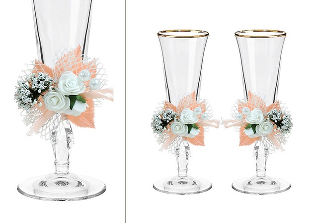 НАБОР СВАДЕБНЫХ БОКАЛОВ РЕТРО №19