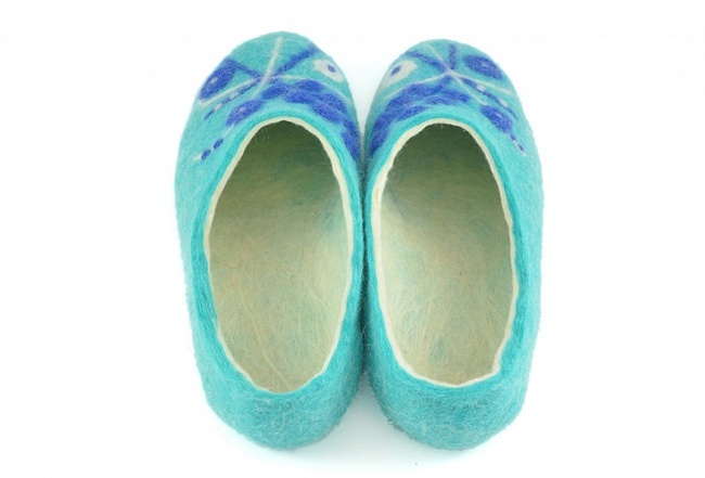 Войлочные тапочки «Гжель»