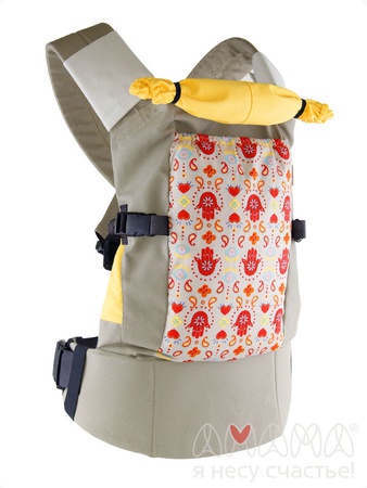 Слинг-рюкзак Легкий, ладошки на бежевом