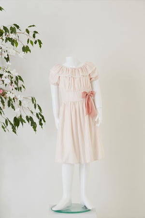 Полосатое платье с рукавами