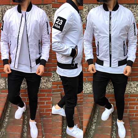 iga fashion erkek yağmurluk mevsimlik pilot mont (fermuar baskılı)