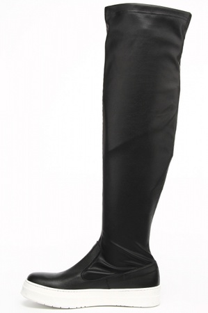 Schwarze Overknee-Stiefel s206