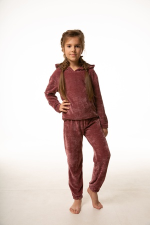 Костюм из вязаного велюра малиновый Yumster YG.21.42.007-110