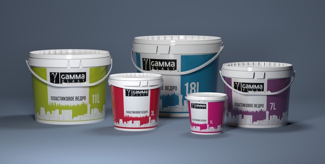 Ведро с крышкой для водоэмульсионных красок в ассортименте