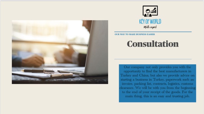 Все виды агропродовольственных товаров, текстиль, бытовая химия, медицинские товары, упаковка, консультации по бизнесу в Турции