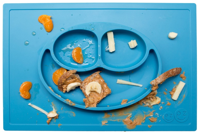 Силиконовая тарелка ezpz Happy Mat Blue