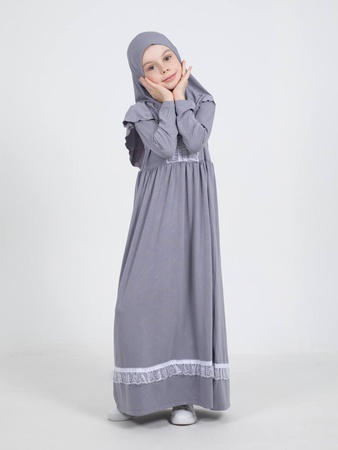 Платье длинное для девочек с платком