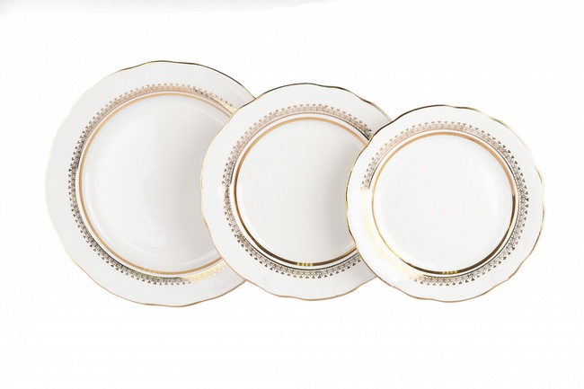 Набор тарелок 18 шт. Классический (Вырезной край)