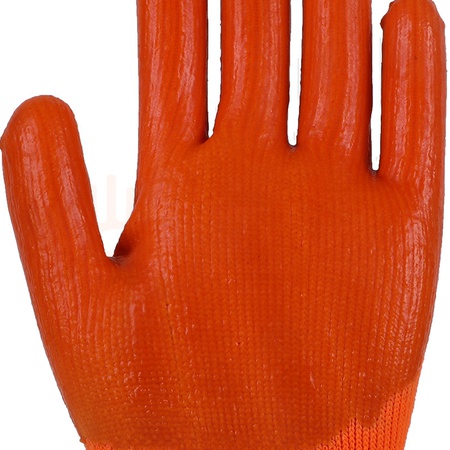 Перчатки против масла из ПВХ, покрытие полиэстер на ладони и пальцах