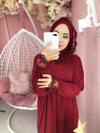 Намазники  с дорогим кружевом пришитым Химаром + капюшон  🌸🧕размер стандарт от 42-52 размера широкий  🌸ткань калифорния  🌸