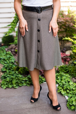 Юбка солнце клеш из трикотажа АРТ 149