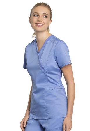 Блузон женский медицинский Cherokee WW Revolution Tech Mock Wrap Top in Ciel Blue WW775AB CIE