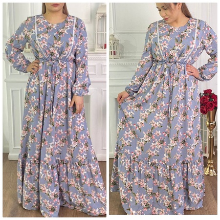 Штапельные платья, больших размеров с воланом ✨