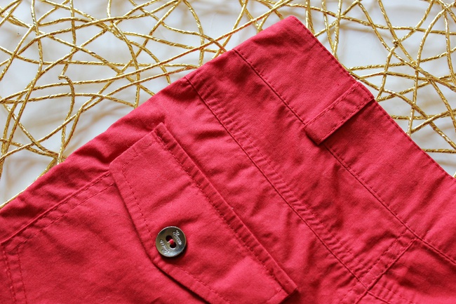 детские хлопковые брюки красного цвета