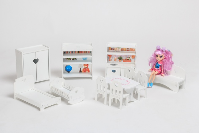 Furniture set for dolls 15-20 cm (without staining)