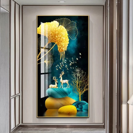 Kristall-Porzellan-Kunstmalerei, Wanddekoration, hängende Hauswand, gerahmte Kunst