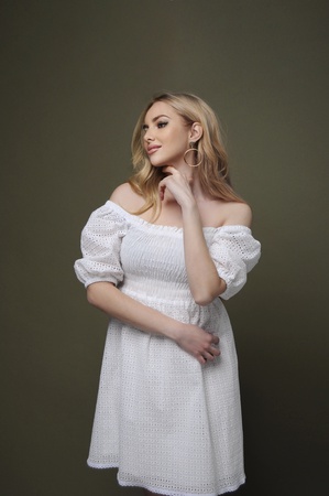 платье из хлопка белое (артикул ml 106/1)