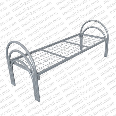 Кровать металлическая одноярусная усиленная сетка сварная (2 перемычки + тройная ножка) ‘КС-5У’