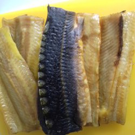 Smoked and dried sturgeon fish products