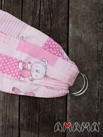 Слинг c кольцами Семицветик, розовые мишки