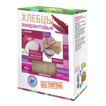 Хлебцы без глютена амарантовые 195г