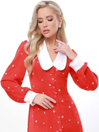 Офисное платье с воротником