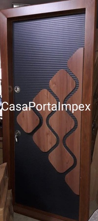 Steel security door & wooden door with frame