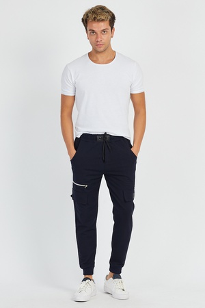 Fermuar ve kapak detaylı eşofman altı