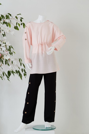 Flamlı Kız Çocuk Bluz / Düğmeli Pantolon