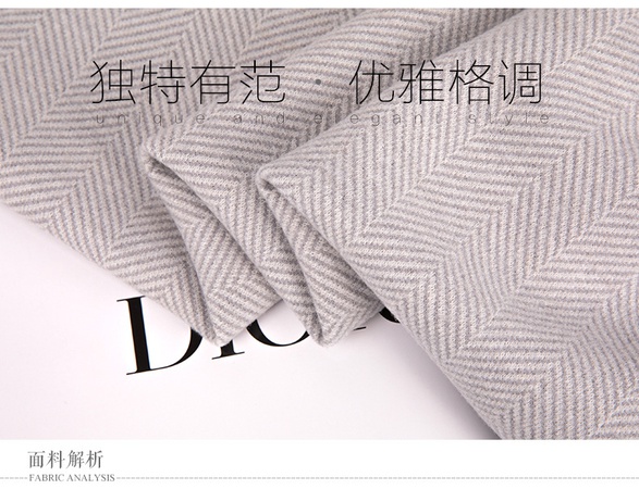 Осенне-зимняя шерстяная однотонная шерстяная костюмная ткань в елочку, ткань для пальто с рисунком из рыбьей кости