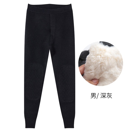 Осенние и зимние новые мужские и женские шерстяные брюки с флисом и толстой белой шерстяной наколенником на талии, поддерживающие кашемировую подошву с высокой талией, теплые шерстяные брюки