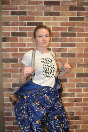 ЗИМНИЙ КОМБИНЕЗОН "ПТИЦЫ НА ВЕТВЯХ СИНИЙ"