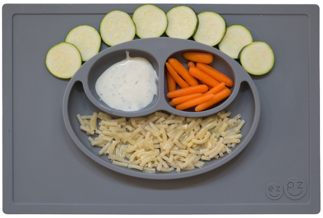 Силиконовая тарелка ezpz Happy Mat Grey