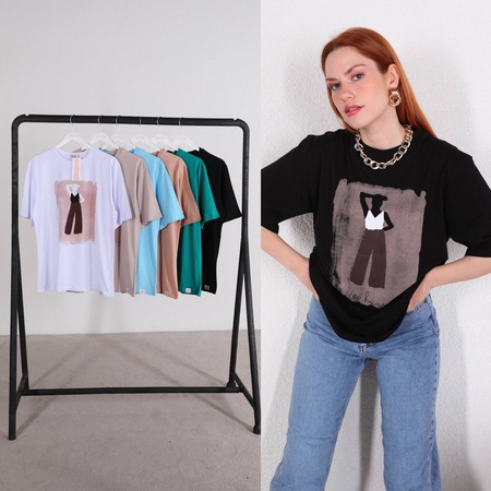 Baskılı kadın tişörtü