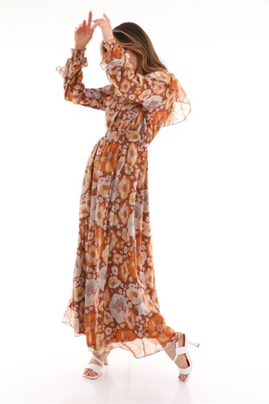 Женское летнее шифоновое платье с цветочным узором - Hijab Clothing