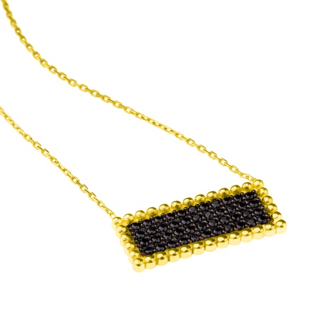 Even & Pétra 14 Ayar Altın Dikdörtgen Yatay Bar Kolye