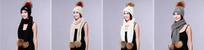 Bayan şapka + atkı: set