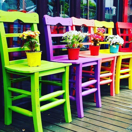 rustik country style table and chairs/ folding plywood chairs