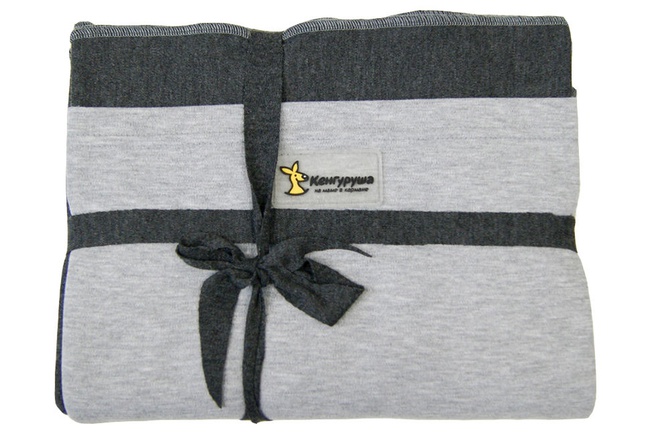 Слинг-шарф трикотажный Кенгуруша Mix, графит-серый