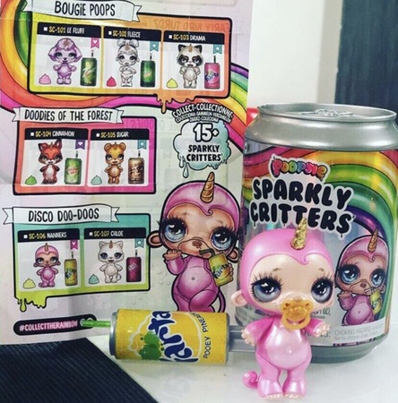 Пупси Спаркли Криттерс. Наннерс Обезьяна Сюрприз из Слизи Единорога Полный Запечатанный