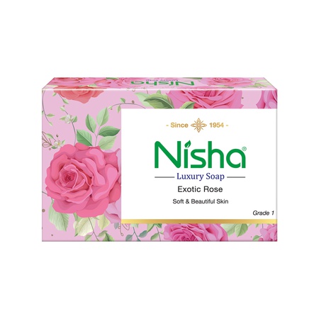 Nisha Soaps for Bath 100g - Exotic Rose, Enriched with Natural Ingredients, Cleansed, Smooth, Soft & Glowing Skin