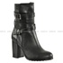 Ankle boots 429 black, genuine leather, bike