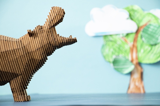 Деревянный конструктор Бегемот